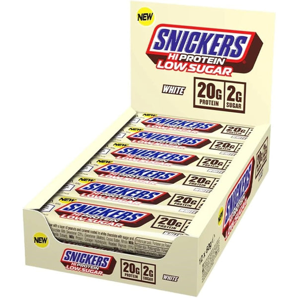 Snickers Hi-Protein Low Sugar White Bar - 57 g (Box of 12)