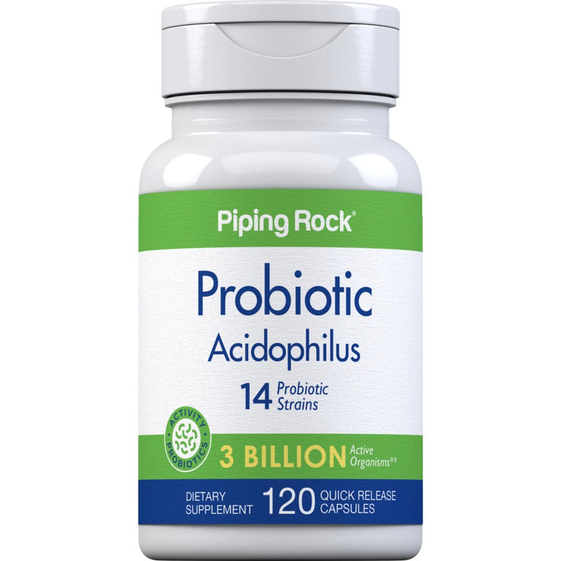 Piping Rock Probiotic Acidophilus 14 Strains 3 Billion Organisms - 120 Quick Release Capsules