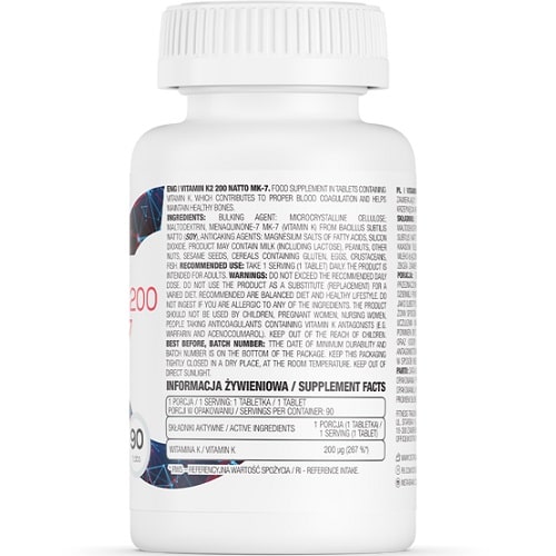 OstroVit Vitamin K2 200 Natto MK-7 - 90 Tabs