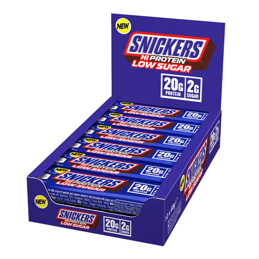 Snickers Hi-Protein Low Sugar Bar - 57 g (Box of 12)