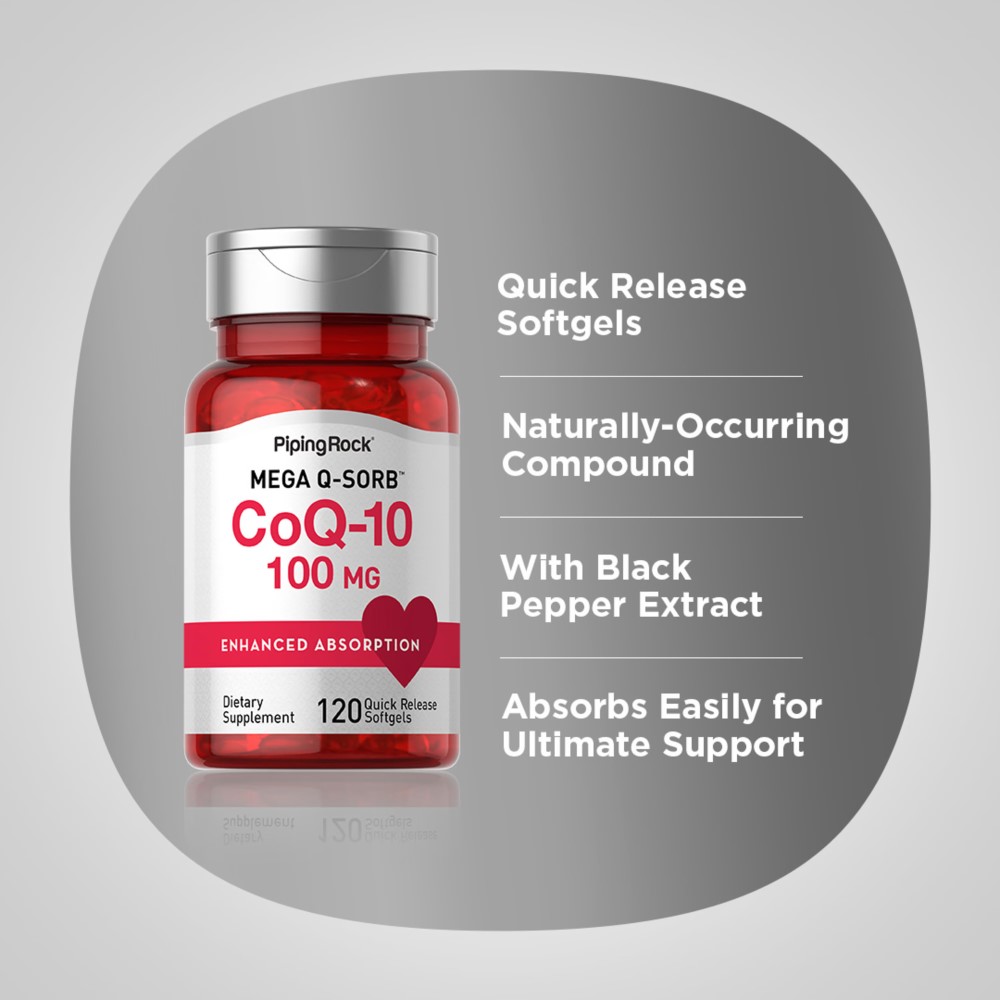 Piping Rock CoQ10 100mg - 120 Quick Release Softgels