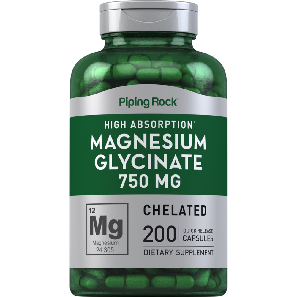 Piping Rock Magnesium Glycinate 750mg - 200 Quick Release Capsules