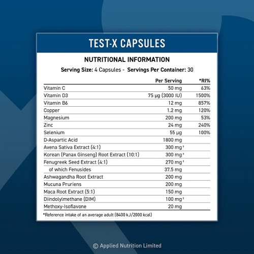 Applied Nutrition Test X - 120 Caps