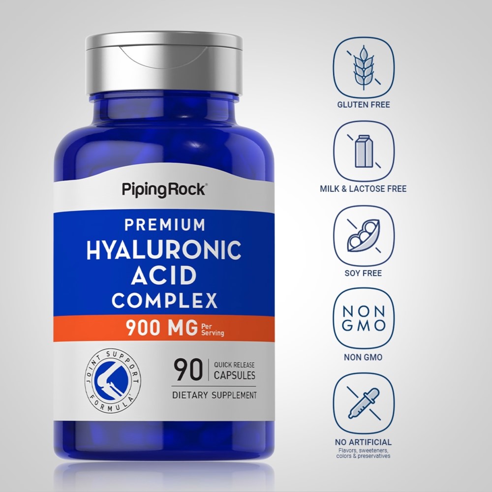 Piping Rock Hyaluronic Acid Complex 900mg - 90 Quick Release Capsules