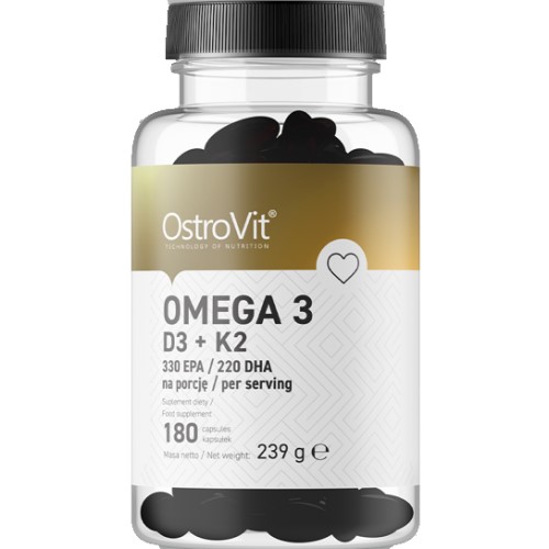 OstroVit Omega 3 D3 + K2 - 180 Caps