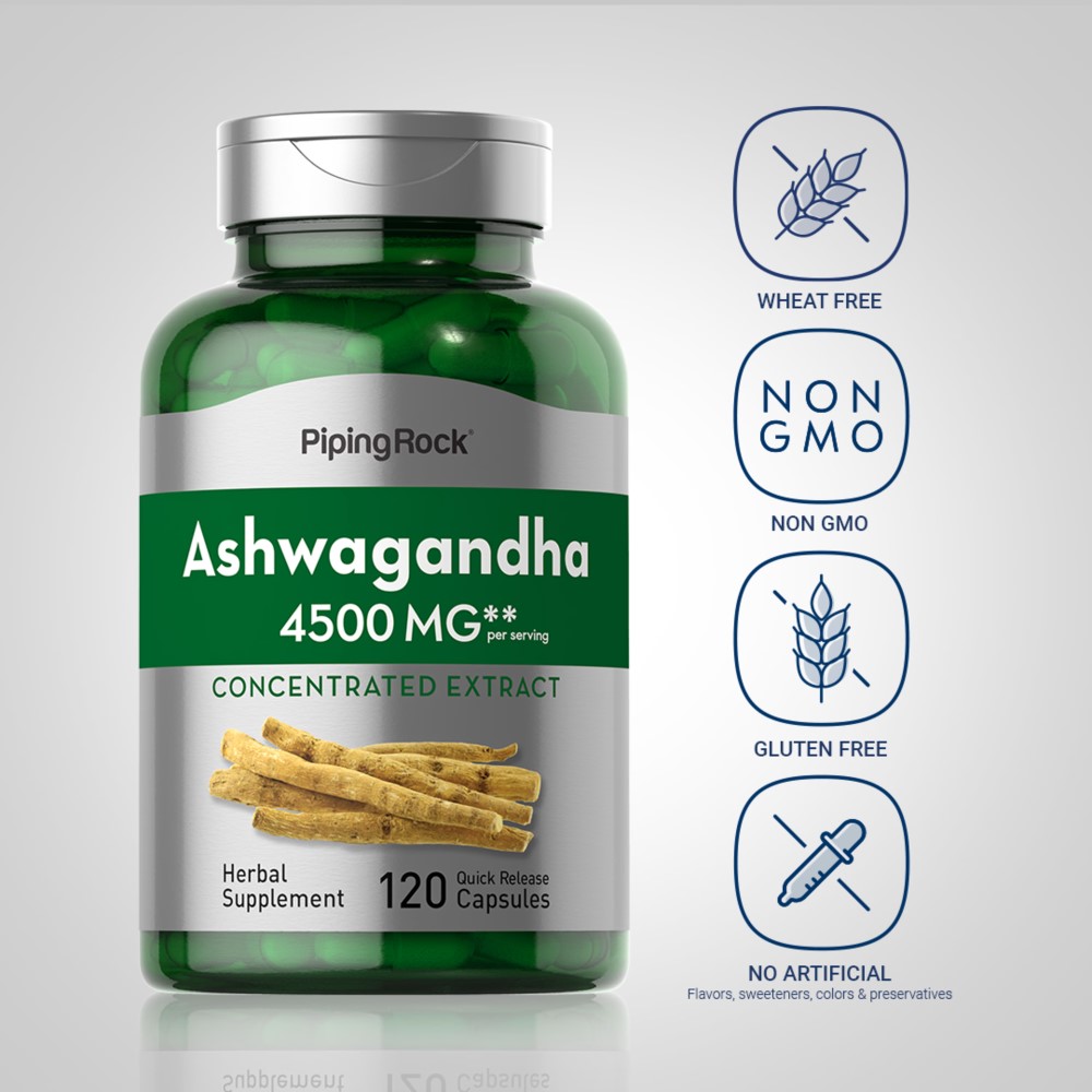 Piping Rock Ashwagandha 4500mg  - 120 Quick Release Capsules