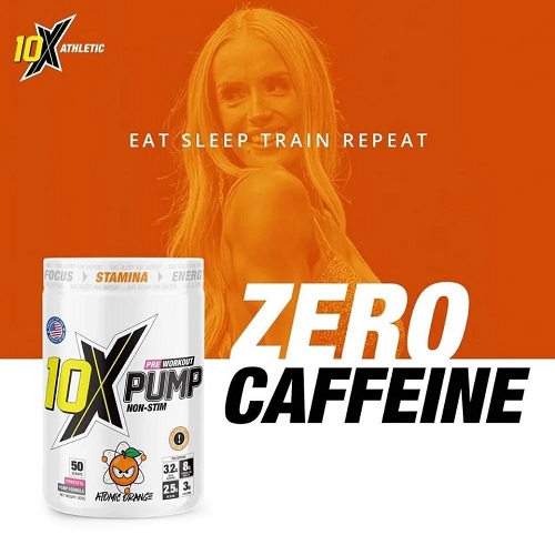 10X Athletic Pump Non-Stim Pre Workout - 50 Servings