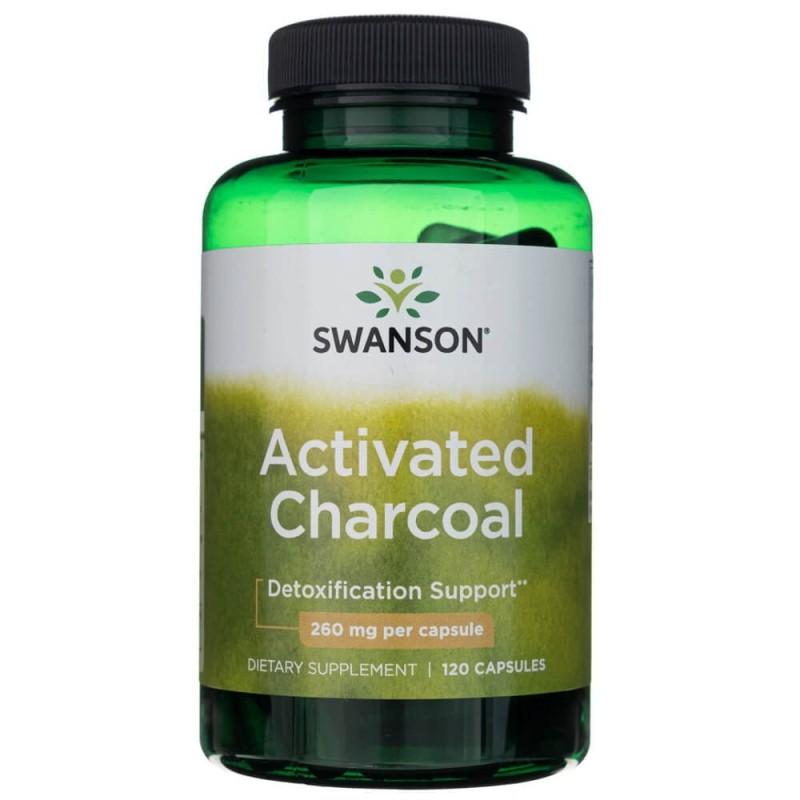 Swanson Activated Charcoal 260mg - 120 caps