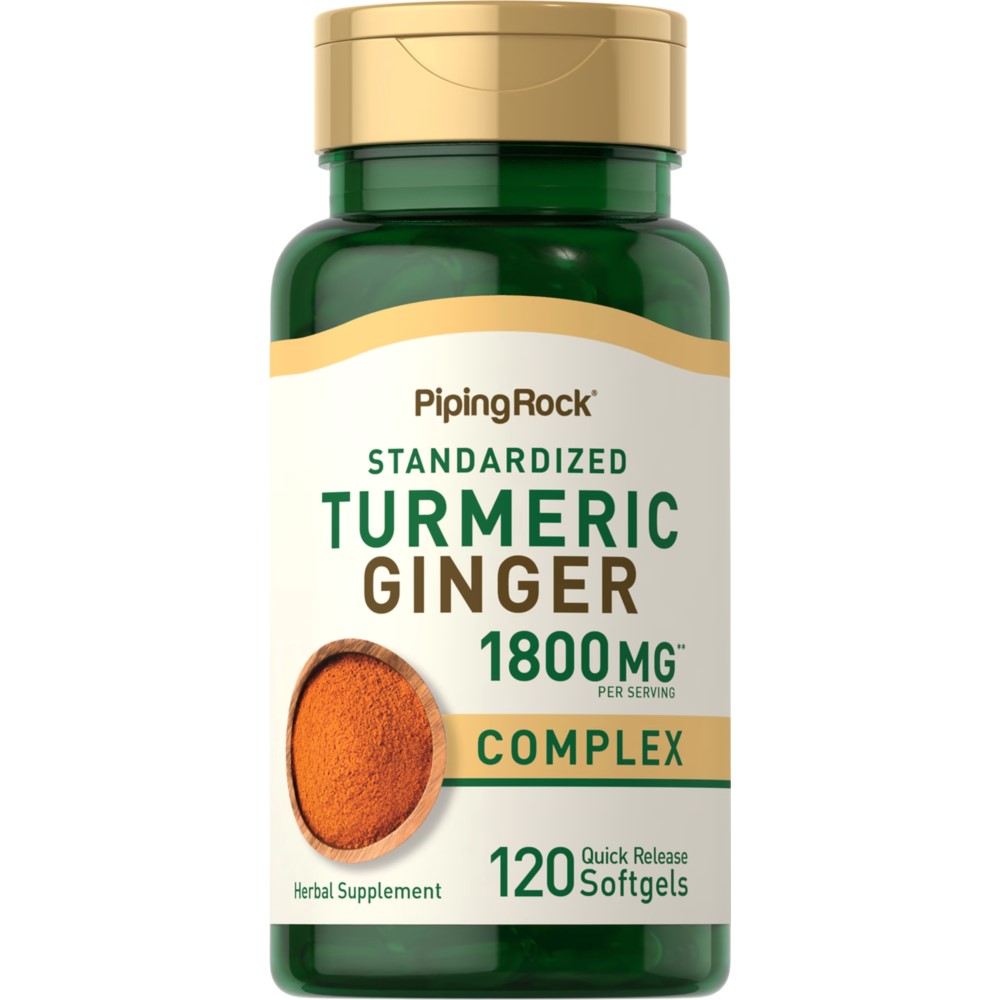 Piping Rock Standardized Turmeric Ginger 1800mg - 120 Quick Release Capsules