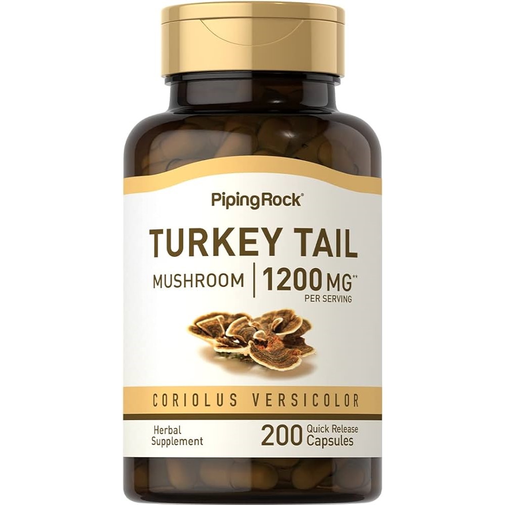 Piping Rock Turkey Tail Mushroom 1200mg - 200 Quick Release Capsules