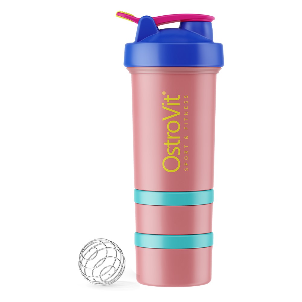 OstroVit Shaker Premium 450 ml Miami Vibes Edition Blue - Rose