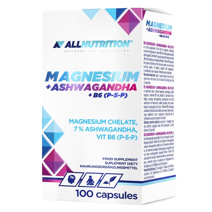 Allnutrition Magnesium + Ashwagandha + B6(P-5-P) - 100 caps