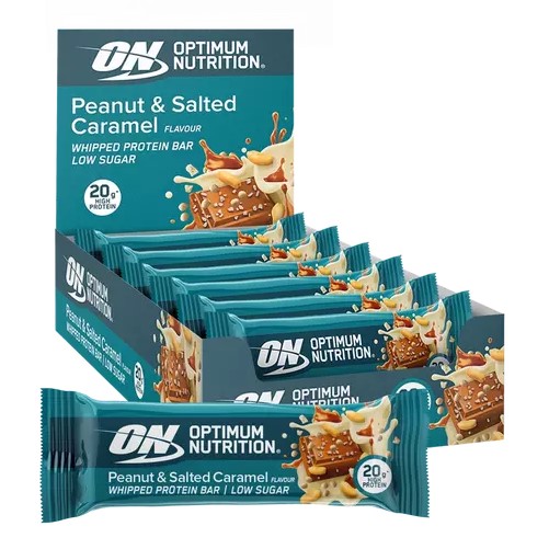 Optimum Nutrition Whipped Protein Bar - 65g Peanut and Salted Caramel (Box of 10)